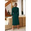 Ekouaer Women Robes Long Knit Bathrobe Lightweight Soft Kimono Robes Casual Ladies Loungewear with Pockets(Lake Green)