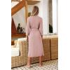 Ekouaer Women Robes Long Knit Bathrobe Lightweight Soft Kimono Robes Casual Ladies Loungewear with Pockets(Pink)