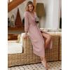 Ekouaer Women Robes Long Knit Bathrobe Lightweight Soft Kimono Robes Casual Ladies Loungewear with Pockets(Pink)