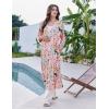 Ekouaer Women Robes Long Knit Bathrobe Lightweight Soft Kimono Robes Casual Ladies Loungewear with Pockets(Pink Tiger)