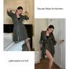 Ekouaer Women Robes Waffle Knee Length Bathrobe Lightweight Soft Sleepwear V neck 3/4 Sleeve Casual Ladies Loungewear S-XXL(Army Green)