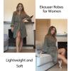 Ekouaer Women Robes Waffle Knee Length Bathrobe Lightweight Soft Sleepwear V neck 3/4 Sleeve Casual Ladies Loungewear S-XXL(Army Green)
