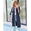 Ekouaer Women Robes Zipper Front 3/4 Sleeve Housecoat Zip Up Bathrobes Lightweight Nightgown with Pockets S-XXL(Blue Purple)