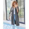 Ekouaer Women Robes Zipper Front 3/4 Sleeve Housecoat Zip Up Bathrobes Lightweight Nightgown with Pockets S-XXL(Dark Gray)