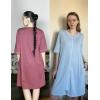 Ekouaer Women Robes Zipper Front 3/4 Sleeve Housecoat Zip Up Bathrobes Lightweight Nightgown with Pockets S-XXL(Dark Pink)