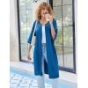 Ekouaer Women Robes Zipper Front 3/4 Sleeve Housecoat Zip Up Bathrobes Lightweight Nightgown with Pockets S-XXL(Royal Blue)