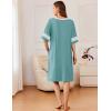 Ekouaer Women Zipper Robe Short Striped Sleeves Lightweight Robes Color Block Bathrobe Soft Sleepwear with Pockets S-3XL(B Mint Green)
