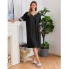 Ekouaer Women Zipper Robe Short Striped Sleeves Lightweight Robes Color Block Bathrobe Soft Sleepwear with Pockets S-3XL(Black)