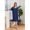 Ekouaer Women Zipper Robe Short Striped Sleeves Lightweight Robes Color Block Bathrobe Soft Sleepwear with Pockets S-3XL(Deep Blue)