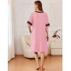 Ekouaer Women Zipper Robe Short Striped Sleeves Lightweight Robes Color Block Bathrobe Soft Sleepwear with Pockets S-3XL(Pink)