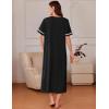 Ekouaer Women Zipper Robes Knit Short Sleeve House Coat Soft Bathrobe Full Length Housecoat Dressing Gown with Pockets(Black)