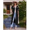 Ekouaer Women Zipper Robes Knit Short Sleeve House Coat Soft Bathrobe Full Length Housecoat Dressing Gown with Pockets(Black)