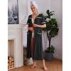Ekouaer Women Zipper Robes Knit Short Sleeve House Coat Soft Bathrobe Full Length Housecoat Dressing Gown with Pockets(Black)
