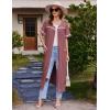 Ekouaer Women Zipper Robes Knit Short Sleeve House Coat Soft Bathrobe Full Length Housecoat Dressing Gown with Pockets(Gray Purple)