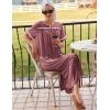 Ekouaer Women Zipper Robes Knit Short Sleeve House Coat Soft Bathrobe Full Length Housecoat Dressing Gown with Pockets(Gray Purple)