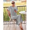 Ekouaer Women Zipper Robes Knit Short Sleeve House Coat Soft Bathrobe Full Length Housecoat Dressing Gown with Pockets(Light Grey)