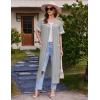 Ekouaer Women Zipper Robes Knit Short Sleeve House Coat Soft Bathrobe Full Length Housecoat Dressing Gown with Pockets(Light Grey)