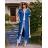 Ekouaer Women Zipper Robes Knit Short Sleeve House Coat Soft Bathrobe Full Length Housecoat Dressing Gown with Pockets(Snorkel Blue)
