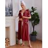 Ekouaer Women Zipper Robes Knit Short Sleeve House Coat Soft Bathrobe Full Length Housecoat Dressing Gown with Pockets(Wine Red)