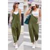 Ekouaer Womens Jumpsuit Sleeveless Casual Summer Overalls Jumpers Spaghetti Strap Baggy Long Pants Rompers with Pockets(Armygreen)