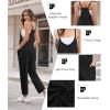 Ekouaer Womens Jumpsuit Sleeveless Casual Summer Overalls Jumpers Spaghetti Strap Baggy Long Pants Rompers with Pockets(Black)