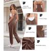 Ekouaer Womens Jumpsuit Sleeveless Casual Summer Overalls Jumpers Spaghetti Strap Baggy Long Pants Rompers with Pockets(Coffeebrown)