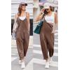 Ekouaer Womens Jumpsuit Sleeveless Casual Summer Overalls Jumpers Spaghetti Strap Baggy Long Pants Rompers with Pockets(Coffeebrown)