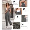 Ekouaer Womens Jumpsuit Sleeveless Casual Summer Overalls Jumpers Spaghetti Strap Baggy Long Pants Rompers with Pockets(Darkgrey)