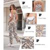 Ekouaer Womens Jumpsuit Sleeveless Casual Summer Overalls Jumpers Spaghetti Strap Baggy Long Pants Rompers with Pockets(Floral Blue Orange Begie)