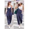 Ekouaer Womens Jumpsuit Sleeveless Casual Summer Overalls Jumpers Spaghetti Strap Baggy Long Pants Rompers with Pockets(Navy Blue)