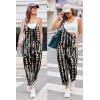 Ekouaer Womens Jumpsuit Sleeveless Casual Summer Overalls Jumpers Spaghetti Strap Baggy Long Pants Rompers with Pockets(Tie-dye Black White)