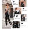 Ekouaer Womens Jumpsuit Sleeveless Casual Summer Overalls Jumpers Spaghetti Strap Baggy Long Pants Rompers with Pockets(Tie-dye Black White)
