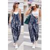 Ekouaer Womens Jumpsuit Sleeveless Casual Summer Overalls Jumpers Spaghetti Strap Baggy Long Pants Rompers with Pockets(Tie-dye Navy Blue White)