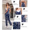 Ekouaer Womens Jumpsuit Sleeveless Casual Summer Overalls Jumpers Spaghetti Strap Baggy Long Pants Rompers with Pockets(Tie-dye Navy Blue White)