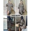 Ekouaer Women’s Lace-Trim Silk Robes Bride Bridesmaid Kimono Satin Bathrobe V Neck Sleepwear with 3/4 Sleeve(Leopard)