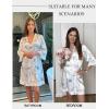 Ekouaer Women’s Lace-Trim Silk Robes Bride Bridesmaid Kimono Satin Bathrobe V Neck Sleepwear with 3/4 Sleeve(White Flower)