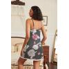 Ekouaer Women’s Nightgown and Robe Set 3/4 Sleeves Robes 2 Piece Bathrobe Set V-neck Lace Cami Sleepwear with Pockets S-2XL(Dark Gray Pink Flower)