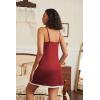 Ekouaer Women’s Nightgown and Robe Set 3/4 Sleeves Robes 2 Piece Bathrobe Set V-neck Lace Cami Sleepwear with Pockets S-2XL(Wine Red)