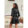 Ekouaer Women’s Satin Robes 3/4 Sleeve Silk Robes Short Kimono Sexy Bride Bathrobes Lace Trim Loungewear with Pockets(Black)