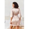 Ekouaer Women’s Satin Robes Silk Kimono Bath Robe Short Ruffled Hem Bride Bridesmaid Sleepwear with Pockets(01champagne)