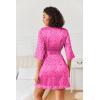 Ekouaer Women’s Satin Robes Silk Kimono Bath Robe Short Ruffled Hem Bride Bridesmaid Sleepwear with Pockets(01hot Pink Leopard)