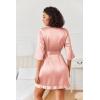 Ekouaer Women’s Satin Robes Silk Kimono Bath Robe Short Ruffled Hem Bride Bridesmaid Sleepwear with Pockets(01misty Rose)