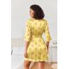 Ekouaer Women’s Satin Robes Silk Kimono Bath Robe Short Ruffled Hem Bride Bridesmaid Sleepwear with Pockets(Teddy Bear)