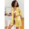 Ekouaer Women’s Satin Robes Silk Kimono Bath Robe Short Ruffled Hem Bride Bridesmaid Sleepwear with Pockets(Teddy Bear)