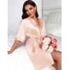 Ekouaer Women’s Satin Robes Silk Kimono Bathrobe 3/4 Sleeve Bridal Bridesmaids Robes Soft Silky Sleepwear S-XXL(Flesh Color)