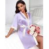 Ekouaer Women’s Satin Robes Silk Kimono Bathrobe 3/4 Sleeve Bridal Bridesmaids Robes Soft Silky Sleepwear S-XXL(Lavender)