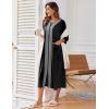 Ekouaer Women’s Zipper Robe 3/4 Sleeve Housecoats Full Length House Dress Loungewear Long Nightgown with Pockets(Black)