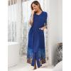 Ekouaer Women’s Zipper Robe 3/4 Sleeve Housecoats Full Length House Dress Loungewear Long Nightgown with Pockets(Blue Mandala)