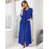 Ekouaer Women’s Zipper Robe 3/4 Sleeve Housecoats Full Length House Dress Loungewear Long Nightgown with Pockets(Blue Sapphire)