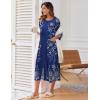 Ekouaer Women’s Zipper Robe 3/4 Sleeve Housecoats Full Length House Dress Loungewear Long Nightgown with Pockets(Floral Blue)